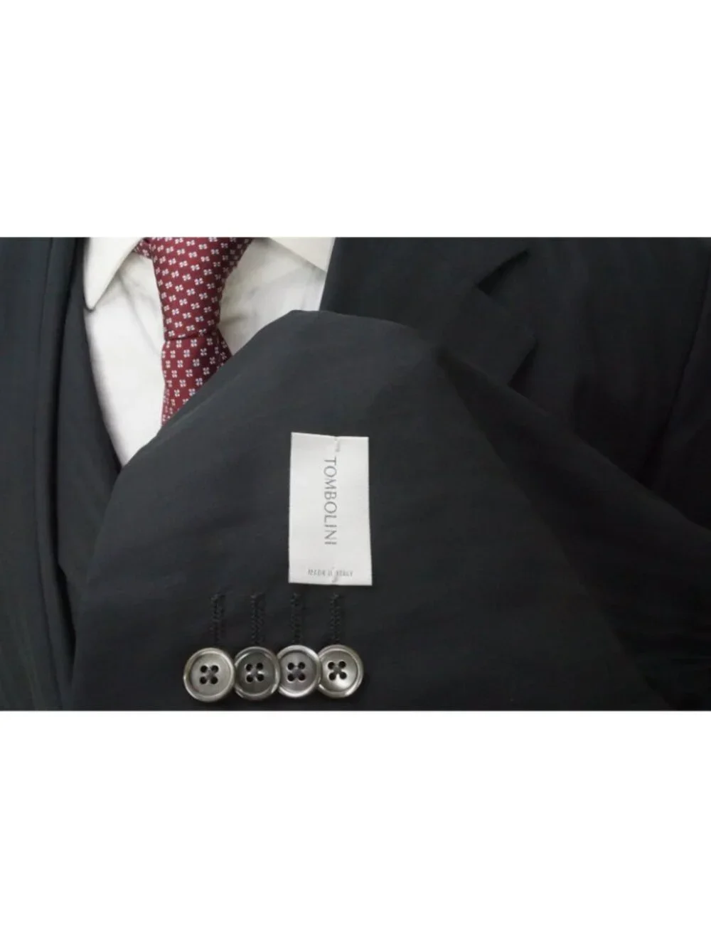 Tombolini Black Striped Wool 3 Pc Suit Jacket Pants Vest Sz 44R Brand New